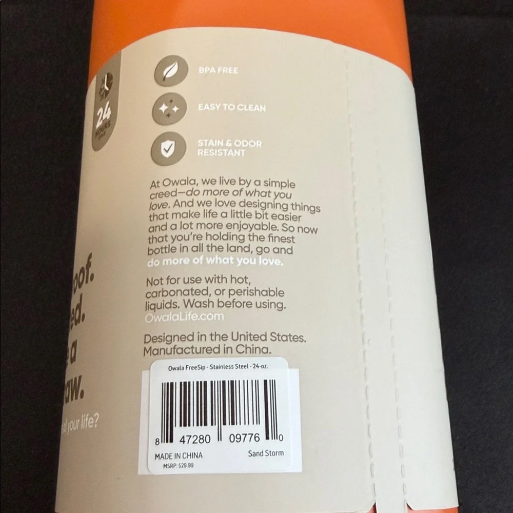 Owala 24oz Insulated Stainless Steel Free Sip Spout Water Bottle - Sand Storm - Picture 6 of 12